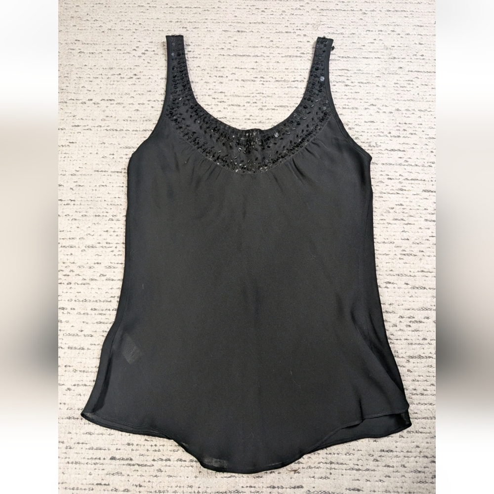 Y2K Vintage Black Silk Beaded Cami